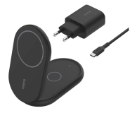 BELKIN Magnetyczna podstawka ładująca BOOSTCHARGE 2w1 Qi2 15W czarna składana WIZ028vfBK - 1330464 - zdjęcie 1